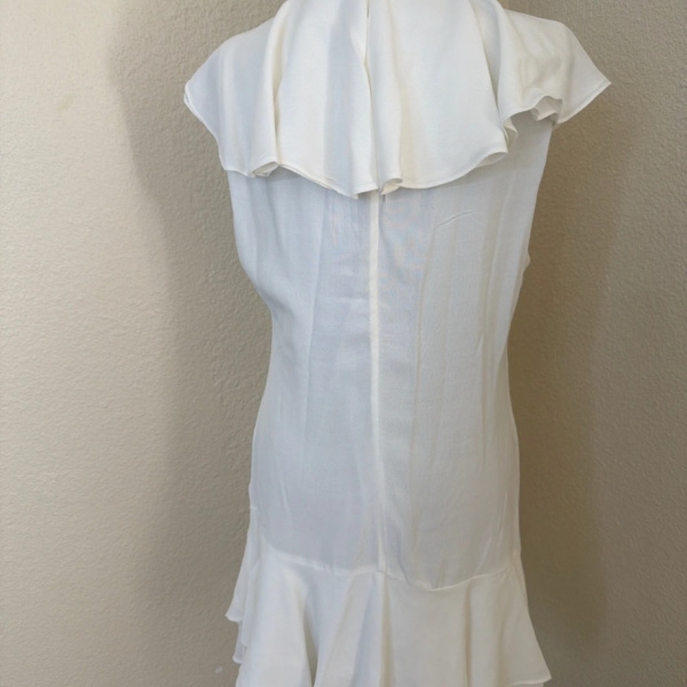 Zara Cream Ruffled Midi Dress - Picture 4 of 7